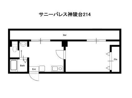 サニーパレス神陵台(1DK/2階)の間取り写真