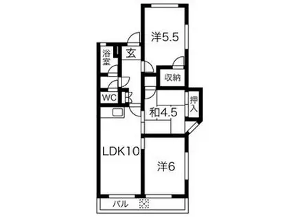 野添マンションひろみ(3LDK/5階)の間取り写真