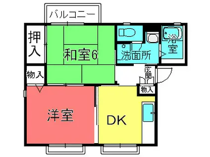 フローデン栗東A棟(2DK/1階)の間取り写真