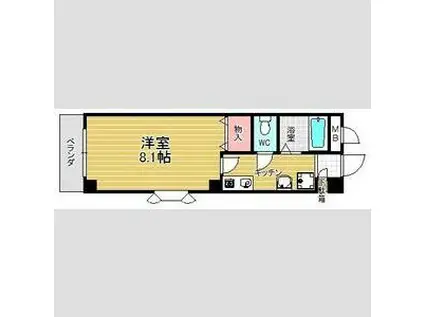 第二福谷ビル(1K/2階)の間取り写真