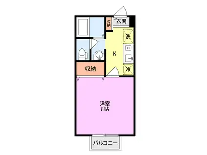 ブルーセイル(1K/2階)の間取り写真