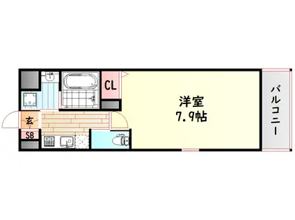 LIVIAZ NAMBA RENOM(1K/2階)の間取り写真