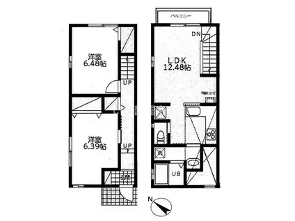 ロータス梅林(2LDK/1階)の間取り写真