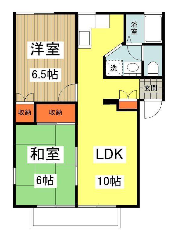 ハイムグリーンアクセス(2LDK/1階)の間取り写真