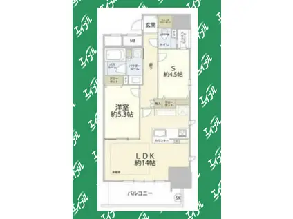 プレサンスロジェ名古屋久屋大通公園(1SLDK/11階)の間取り写真