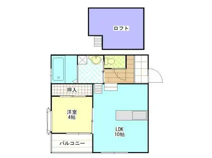 スリアンプラスI番館(1LDK/2階)の間取り写真