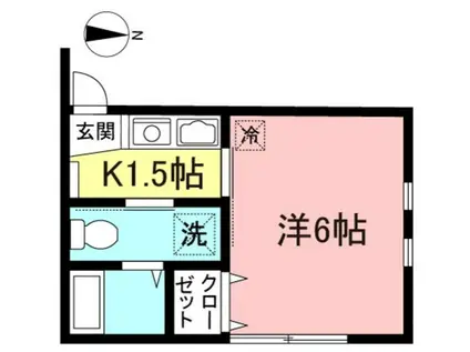 ラウレア(1K/2階)の間取り写真
