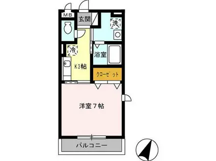 アルテール(1K/3階)の間取り写真
