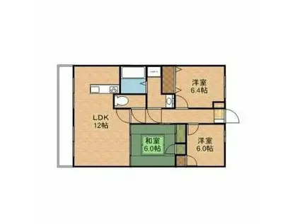 エスポワール冬切(3LDK/6階)の間取り写真