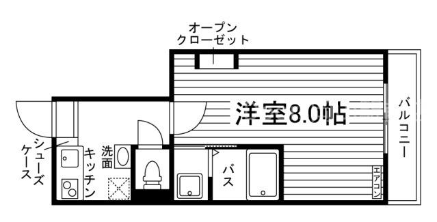 CASA GRANDE東岡山(1K/1階)の間取り写真