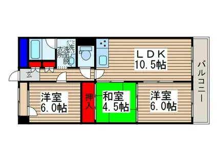 新松戸南パークハウスA棟(3LDK/4階)の間取り写真