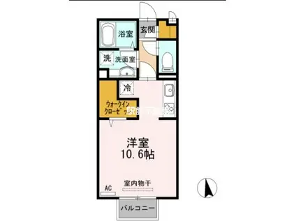 エントラール(ワンルーム/2階)の間取り写真