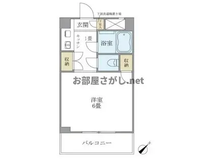 ラ・フラッツ文京区 千石 大学生向き 一人暮(1K/2階)の間取り写真