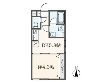 J-ARC白山(1DK/1階)の間取り写真