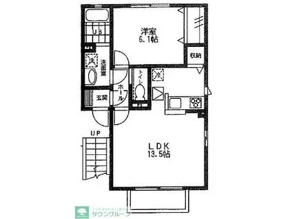 コンフォートルミナス(1LDK/2階)の間取り写真