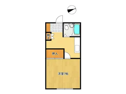 リバティー21(1K/1階)の間取り写真