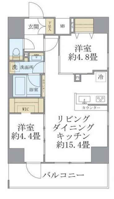 デュオフラッツ葛西(2LDK/10階)の間取り写真