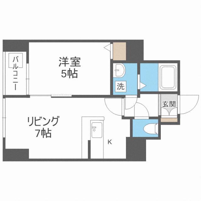 ピュアウイング(1LDK/4階)の間取り写真