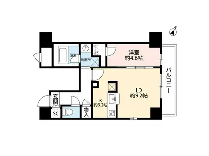 パークソレイユ3番館(1LDK/8階)の間取り写真