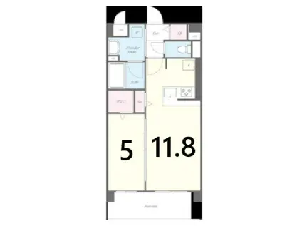 ホープハウスIII(1LDK/4階)の間取り写真