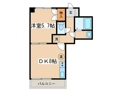 アビタシオン リビエール(1DK/7階)の間取り写真