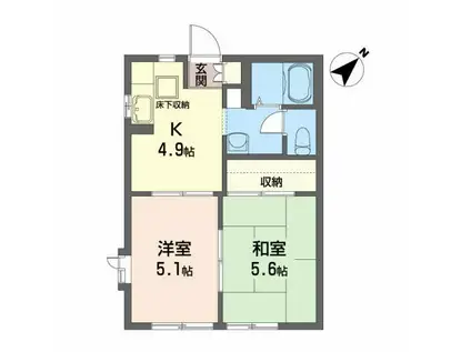 ファイン大富(2K/1階)の間取り写真