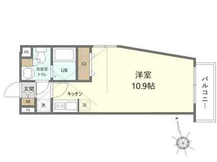 ガーデンヴィラ阿佐谷南(1K/1階)の間取り写真