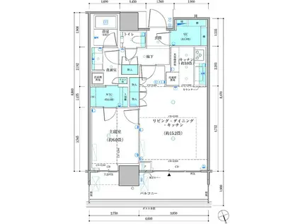 パークタワー勝どきミッド(1LDK/25階)の間取り写真