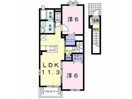 ラスペランツァ(2LDK/2階)の間取り写真