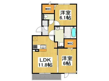 ロイジェントパークス レイクタウン III E(2LDK/1階)の間取り写真