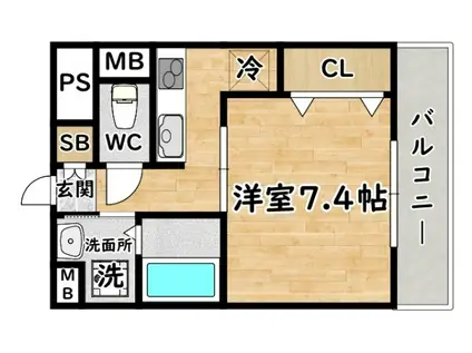 ドルチェヴィータ ファースト(1K/4階)の間取り写真