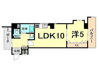 ロングライフ(1LDK/3階)の間取り写真