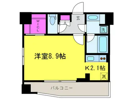 RUHE渋谷神山町(1K/8階)の間取り写真