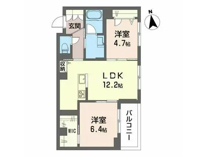 セントリビエ(2LDK/2階)の間取り写真