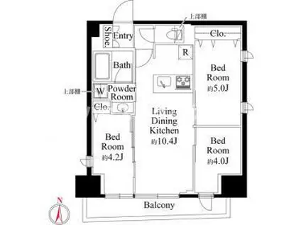 CLK南千住(3LDK/8階)の間取り写真
