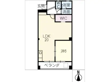 ハイツ小牧山(1LDK/3階)の間取り写真