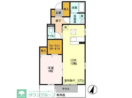 ノールメゾンI(1LDK/1階)の間取り写真