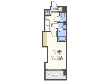 LUXE難波西III(1K/11階)の間取り写真