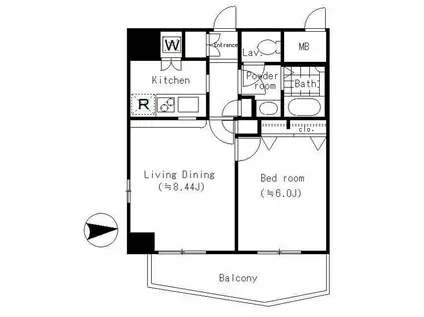 レジディア新中野(1LDK/11階)の間取り写真