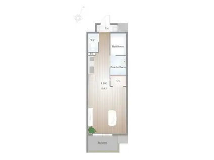 ヴィオラ健軍(ワンルーム/1階)の間取り写真