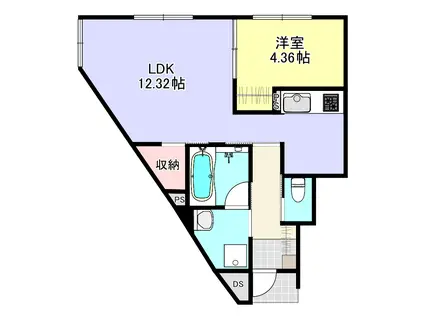 グランツリー貝沢II(1LDK/1階)の間取り写真