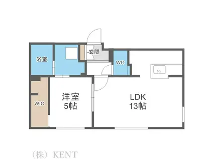 GEレジデンス琴似(1LDK/4階)の間取り写真