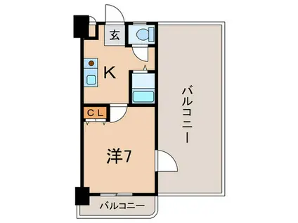 ヴィラパストラル2(1K/4階)の間取り写真