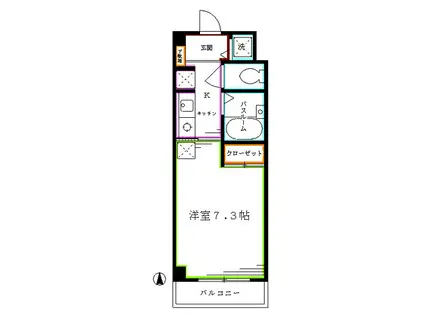 ベジフル北新宿弐番館(1K/6階)の間取り写真