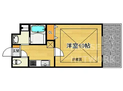 ラフィーネ芦山寺(1K/2階)の間取り写真