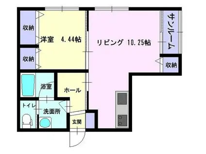 オオミハウス(1LDK/2階)の間取り写真