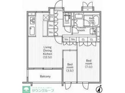 NIDO SAKURAGAOKA(2LDK/3階)の間取り写真