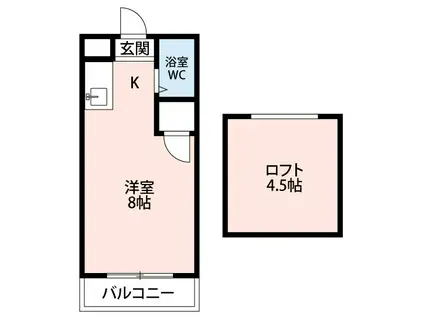 アメニティ天野II(ワンルーム/2階)の間取り写真