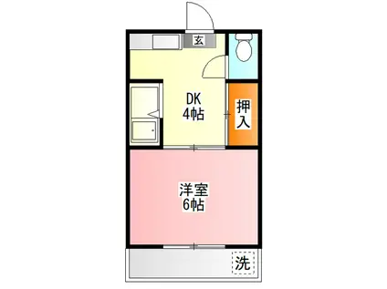 コーポ豊田(1DK/2階)の間取り写真