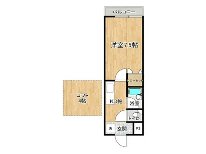 モルザ有福(1K/2階)の間取り写真